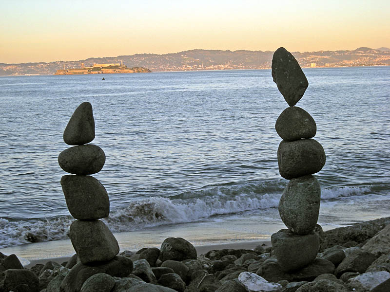 Stone zen balance column